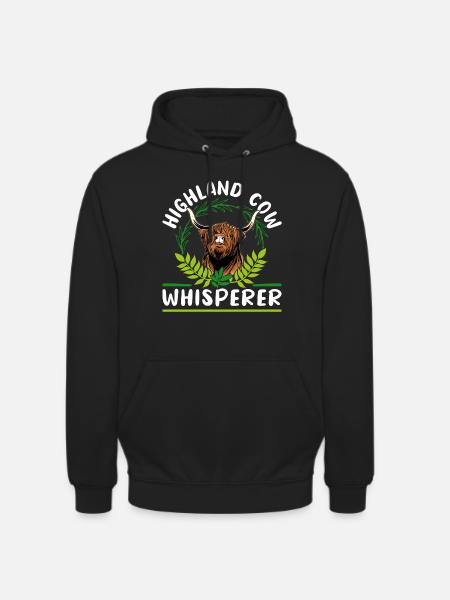 Scottish Highland Cattle Cow - Unisex Hoodie - black