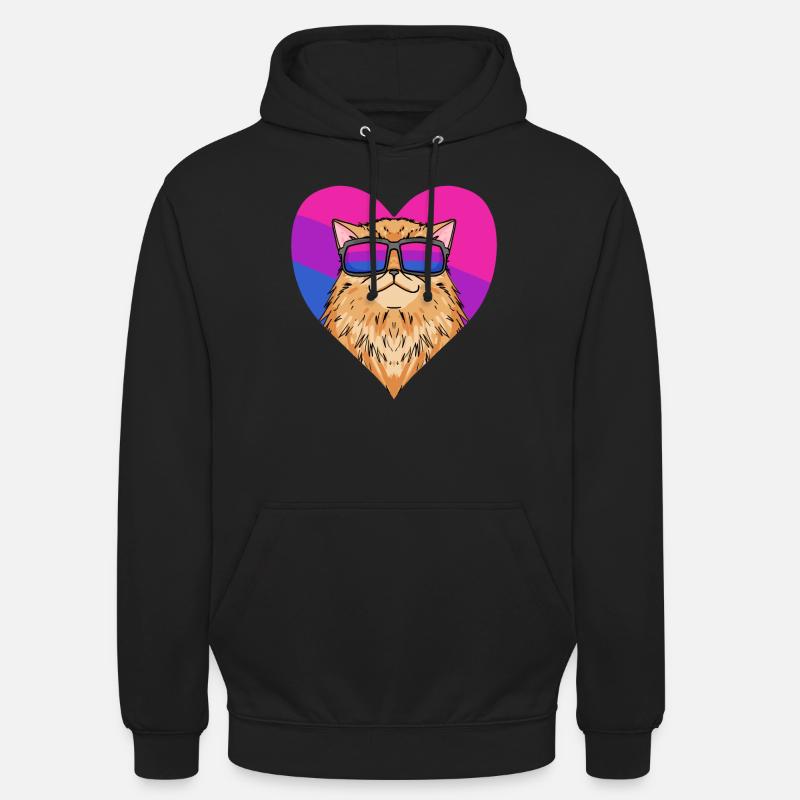 Cadeau de chat persan bisexuel - Sweat-shirt à capuche unisexe - noir
