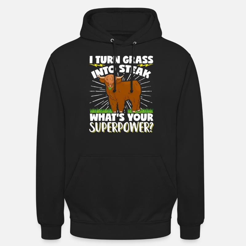 Vache bovine écossaise des Highlands - Sweat-shirt à capuche unisexe - noir