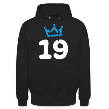 Félicitations pour le 19e anniversaire - Sweat-shirt à capuche unisexe - noir - Devant - Alina (178cm) & Michal (187cm)