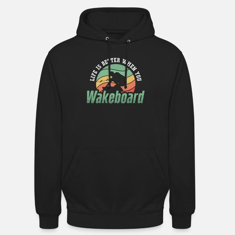 Wakeboard Wakeboarder Wakeboarding Wake Geschenk - Unisex Hoodie - Schwarz