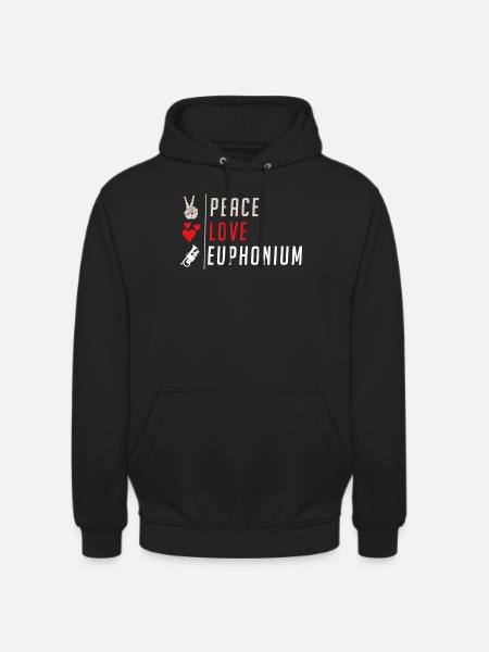 Peace Love Euphonium Player - Unisex Hoodie - black