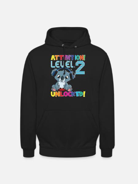 Attention Level 2 Unlocked Birthday - Unisex Hoodie - black