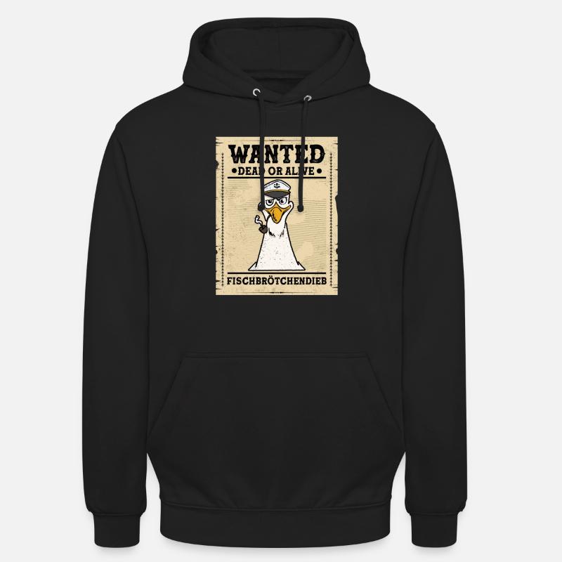 Fischbrötchen Möwe Norddeutsch - Unisex Hoodie - Schwarz