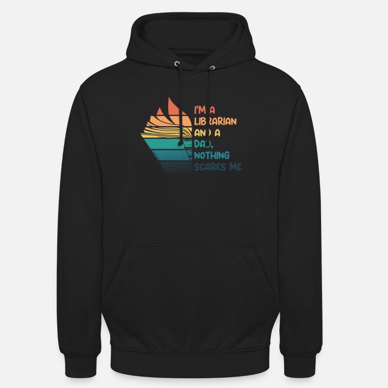 Bibliothécaire et papa - Sweat-shirt à capuche unisexe - noir