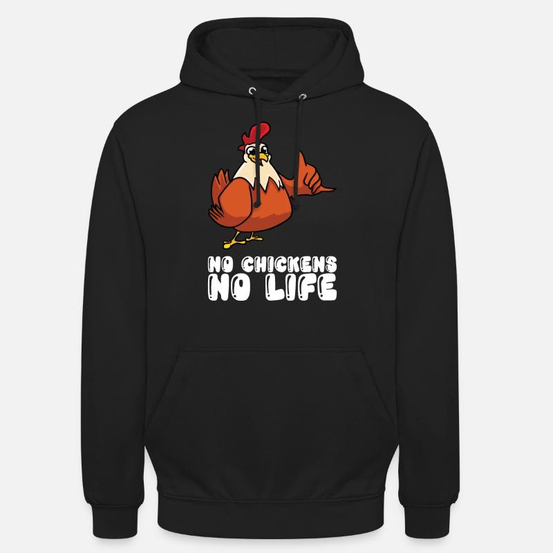 Pas de vie sans poulets - Sweat-shirt à capuche unisexe - noir