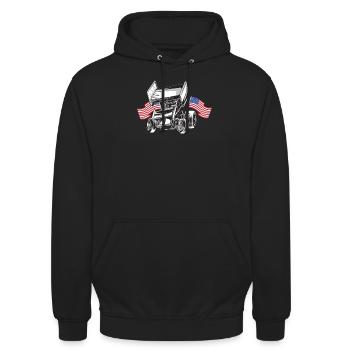Sprint Car Racing Saying - Unisex Hoodie - black - Front - Alina (178cm) & Michal (187cm)