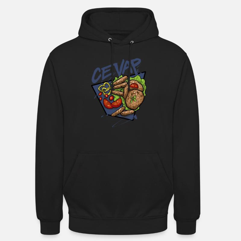 Cevap Saucisses Grillées Serbes Cevapi - Sweat-shirt à capuche unisexe - noir