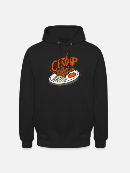 Cevap Saucisses Grillées Serbes Cevapi - Sweat-shirt à capuche unisexe - noir