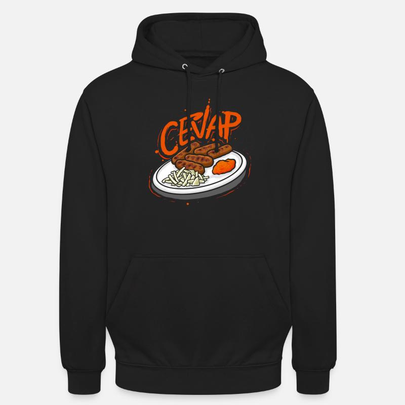 Cevap Saucisses Grillées Serbes Cevapi - Sweat-shirt à capuche unisexe - noir