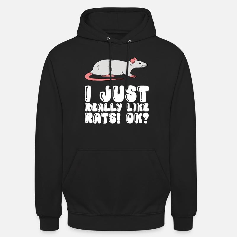 J’aime beaucoup les rats - Sweat-shirt à capuche unisexe - noir