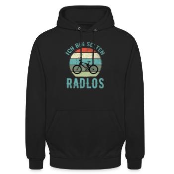 Ich Bin Selten Radlos - Fahrrad - Unisex Hoodie - Schwarz - Vorne - Alina (178cm) & Michal (187cm)