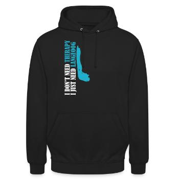 Langeoog Therapy - Unisex Hoodie - black - Front - Alina (178cm) & Michal (187cm)