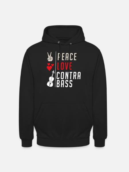 Contrabass Musical Instrument Doublebass - Unisex Hoodie - Schwarz