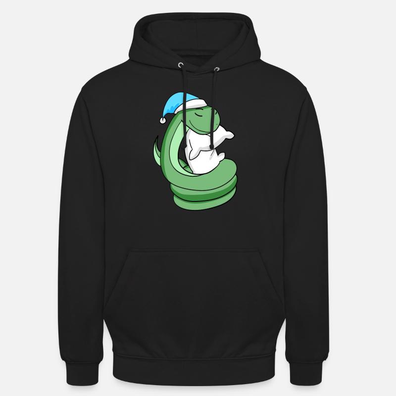 Serpent avec oreiller et bonnet de couchage - Sweat-shirt à capuche unisexe - noir