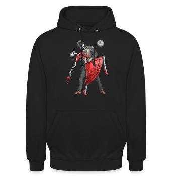 Danse des squelettes gothiques - Sweat-shirt à capuche unisexe - noir - Devant - Alina (178cm) & Michal (187cm)