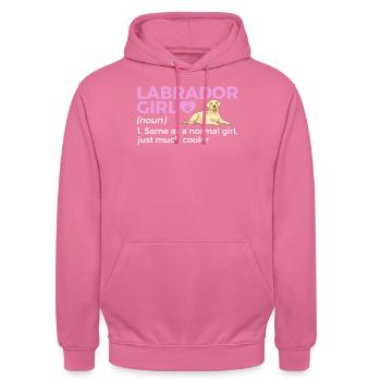 Chiens Labrador - Sweat-shirt à capuche unisexe - rose - Devant - Alina (178cm) & Michal (187cm)