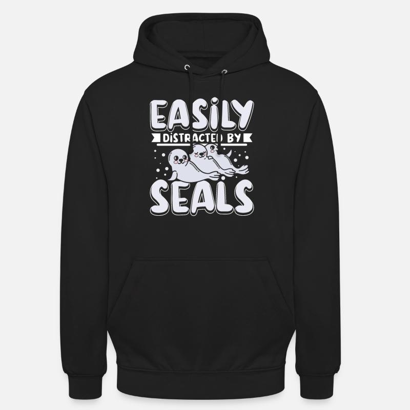 Easily distracted by seals - Unisex Hoodie - black