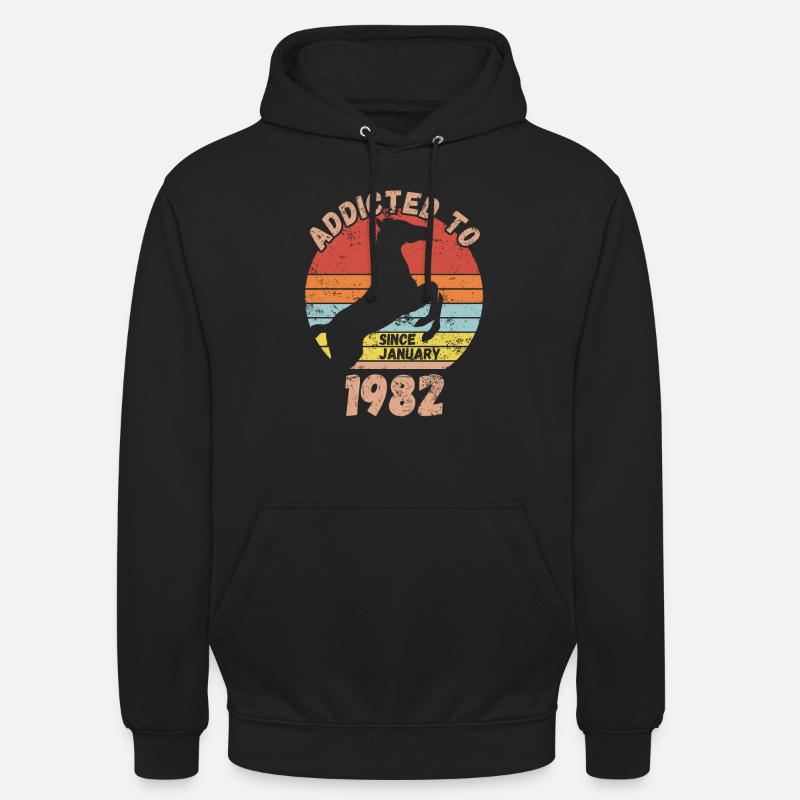 Anniversaire Équitation Janvier 1982 - Sweat-shirt à capuche unisexe - noir