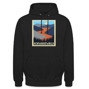 Schwarzwald Urlaub Schwarzwälder - Unisex Hoodie - Schwarz - Vorne - Alina (178cm) & Michal (187cm)