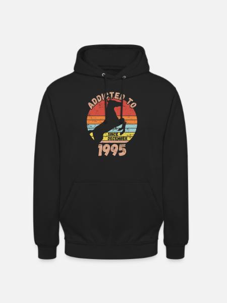 Anniversaire Équitation Décembre 1995 - Sweat-shirt à capuche unisexe - noir