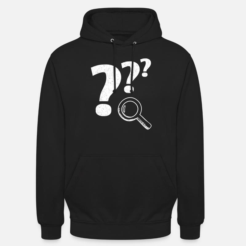 Fragezeichen Lupe - Unisex Hoodie - Schwarz