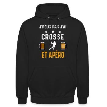 je peux pas j'ai crosse et apéro crosse - Sweat-shirt à capuche unisexe - noir - Devant - Alina (178cm) & Michal (187cm)