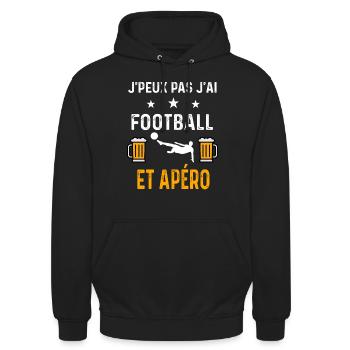 je peux pas j'ai football foot et apéro football - Sweat-shirt à capuche unisexe - noir - Devant - Alina (178cm) & Michal (187cm)