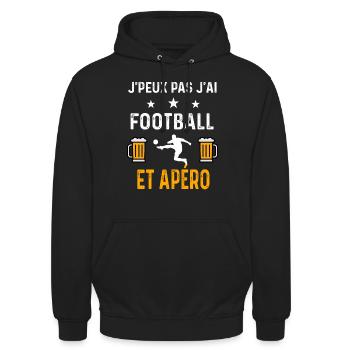 je peux pas j'ai football sport et apéro football - Sweat-shirt à capuche unisexe - noir - Devant - Alina (178cm) & Michal (187cm)