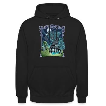 Fenrir in Asgard - Fenris Wolf - Unisex Hoodie - black - Front - Alina (178cm) & Michal (187cm)