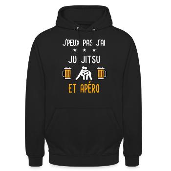 je peux pas j'ai ju jitsu apéro - Sweat-shirt à capuche unisexe - noir - Devant - Alina (178cm) & Michal (187cm)