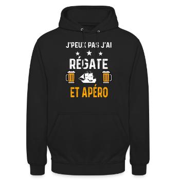 je peux pas j'ai régate et apéro - Sweat-shirt à capuche unisexe - noir - Devant - Alina (178cm) & Michal (187cm)