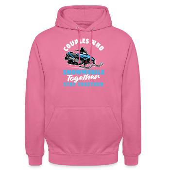 Paire de motoneiges - Sweat-shirt à capuche unisexe - rose - Devant - Alina (178cm) & Michal (187cm)