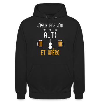je peux pas alto - Sweat-shirt à capuche unisexe - noir - Devant - Alina (178cm) & Michal (187cm)