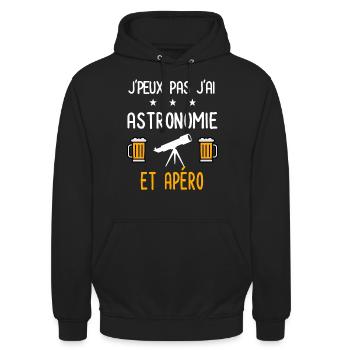 je peux pas astronomie telescope - Sweat-shirt à capuche unisexe - noir - Devant - Alina (178cm) & Michal (187cm)