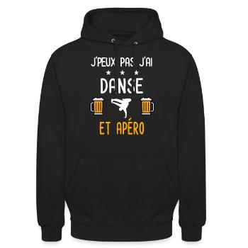 je peux pas danse danceur - Sweat-shirt à capuche unisexe - noir - Devant - Alina (178cm) & Michal (187cm)
