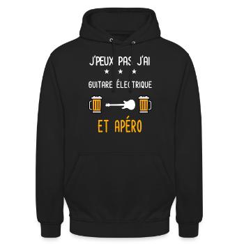 je peux pas guitare électrique - Sweat-shirt à capuche unisexe - noir - Devant - Alina (178cm) & Michal (187cm)
