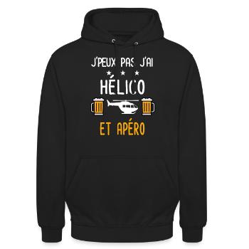 je peux pas hélico - Sweat-shirt à capuche unisexe - noir - Devant - Alina (178cm) & Michal (187cm)