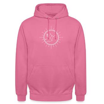 Sternzeichen Jungfrau Sternkonstellation - Unisex Hoodie - Pink - Vorne - Alina (178cm) & Michal (187cm)