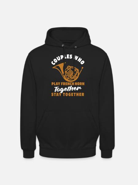 French Horn Pair - Unisex Hoodie - black
