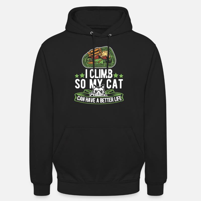 Grimpeur grimpeur chat - Sweat-shirt à capuche unisexe - noir