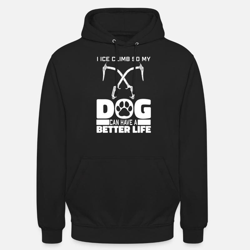 Eisklettern Hund - Unisex Hoodie - Schwarz