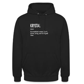 Krystal Gifts Noun An Exceptional Woman - Unisex Hoodie - black - Front - Alina (178cm) & Michal (187cm)