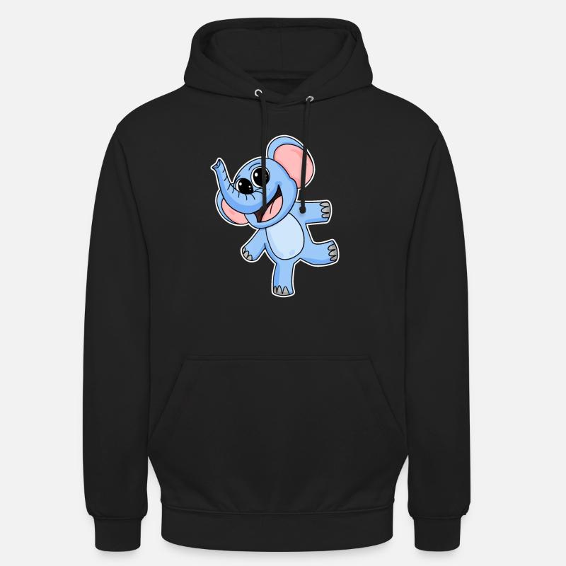 Éléphant - Sweat-shirt à capuche unisexe - noir