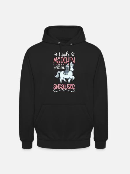 Coole Mädchen reiten Andalusier - Unisex Hoodie - Schwarz