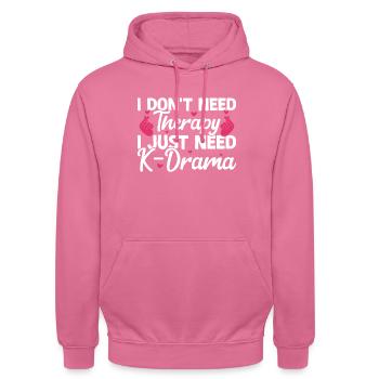 K-Drame - Sweat-shirt à capuche unisexe - rose - Devant - Alina (178cm) & Michal (187cm)