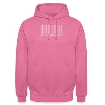 Bar Code For Boyfriend Hearts Day Valentines Day - Unisex Hoodie - pink - Front - Alina (178cm) & Michal (187cm)