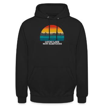 Locke Lake New Hampshire - Unisex Hoodie - Schwarz - Vorne - Alina (178cm) & Michal (187cm)