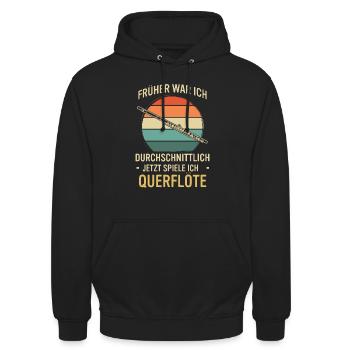 Querflöte Querflötenspieler Querflötist - Unisex Hoodie - Schwarz - Vorne - Alina (178cm) & Michal (187cm)
