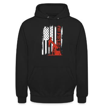 Champ pétrolifère - Sweat-shirt à capuche unisexe - noir - Devant - Alina (178cm) & Michal (187cm)